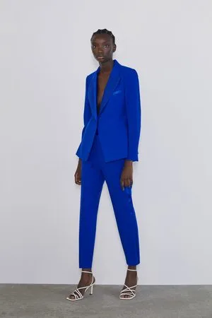 Zara Women's Suit Trousers XS Multi 100% Polyester Straight Dress Pants  | eBay